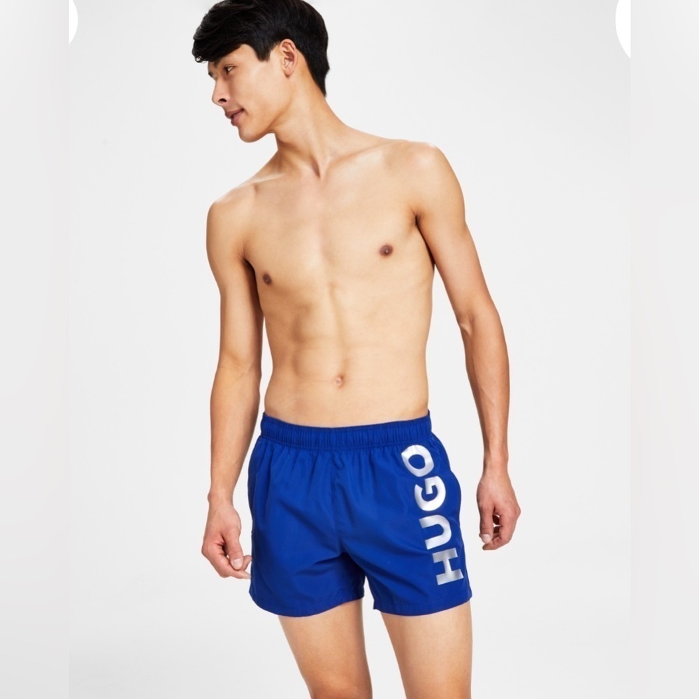 Hugo Boss Men's Royal Blue Abas Silver Logo Swim Shorts Trunks electric 5 “ XL